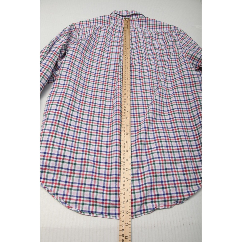 Ralph Lauren Shirt Mens Large Multicolor Plaid Cotton Button Down Flesh Pony - Picture 9 of 11